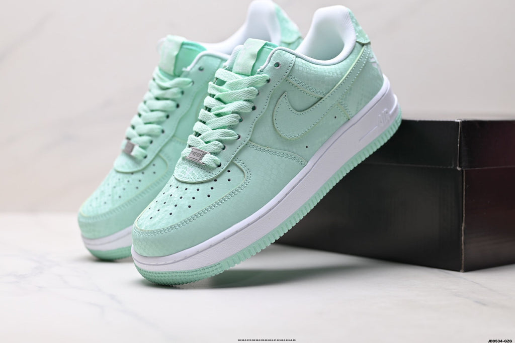Nike Air Force 1 Low Mint Green | Snake Embossed Leather Sneakers