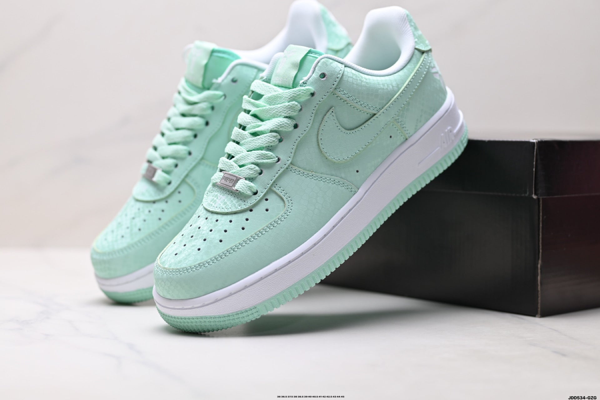 Nike Air Force 1 Low Mint Green | Snake Embossed Leather Sneakers