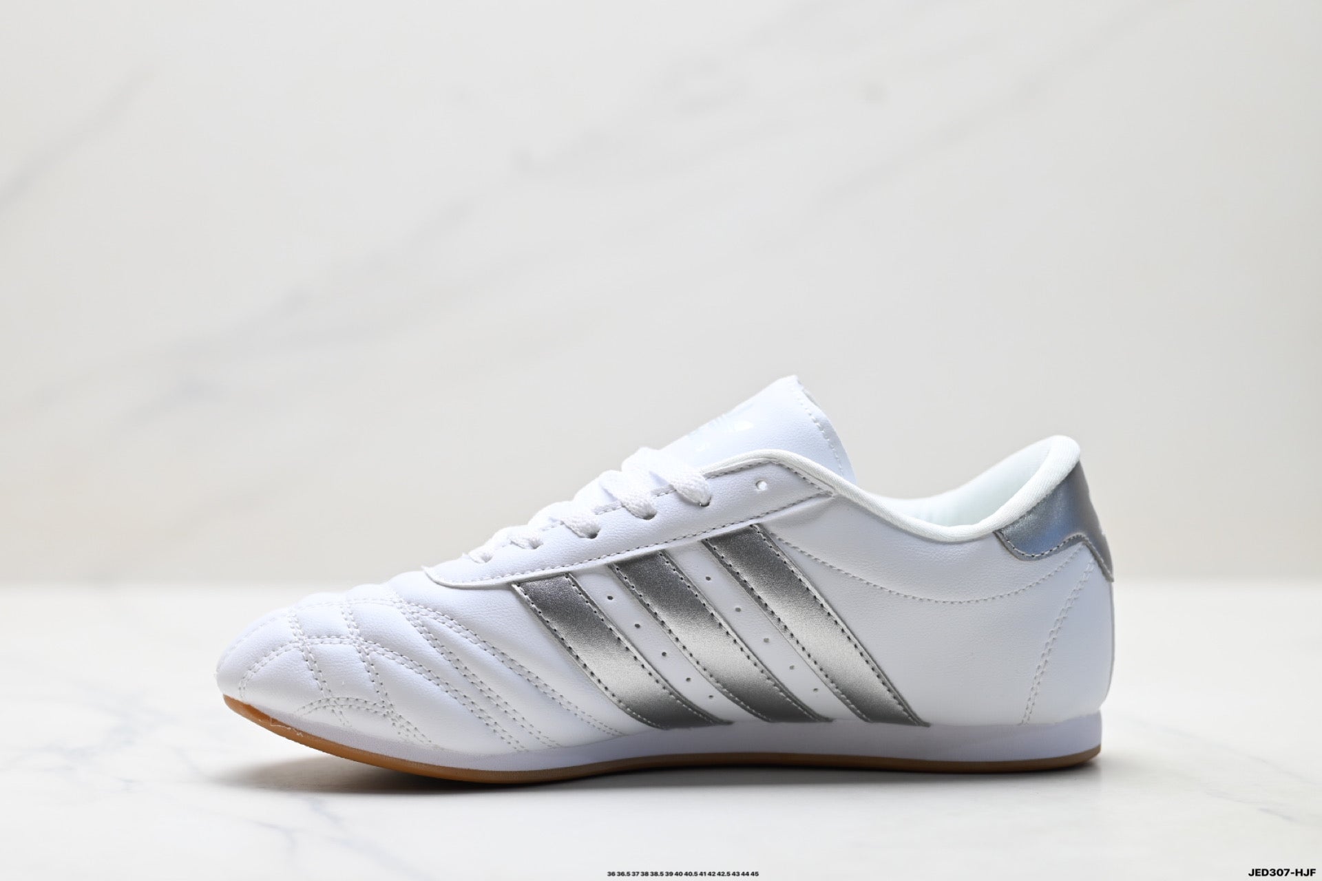 Classic White & Silver Court Sneakers
