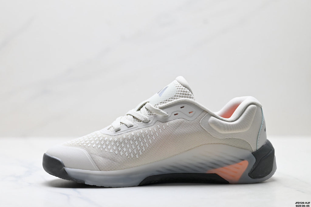 Adidas Grey White Court Shoes with Orange Accents
