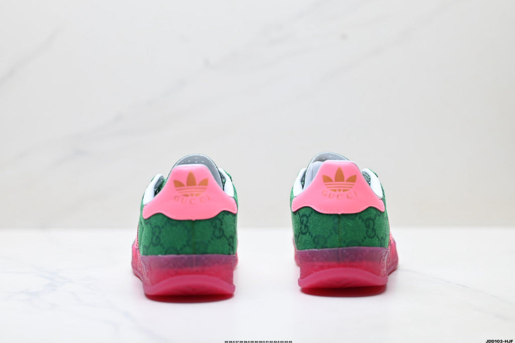 Adidas Originals Gazelle GG Monogram Green Pink Sneakers