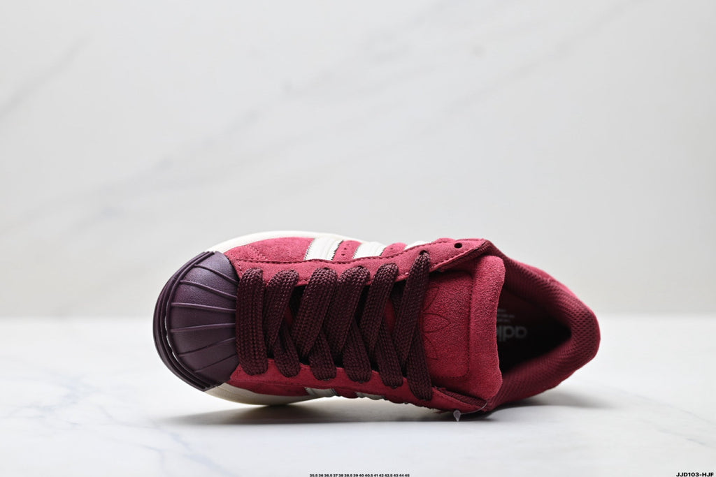 Adidas Originals Superstar Platform Burgundy Suede Sneakers