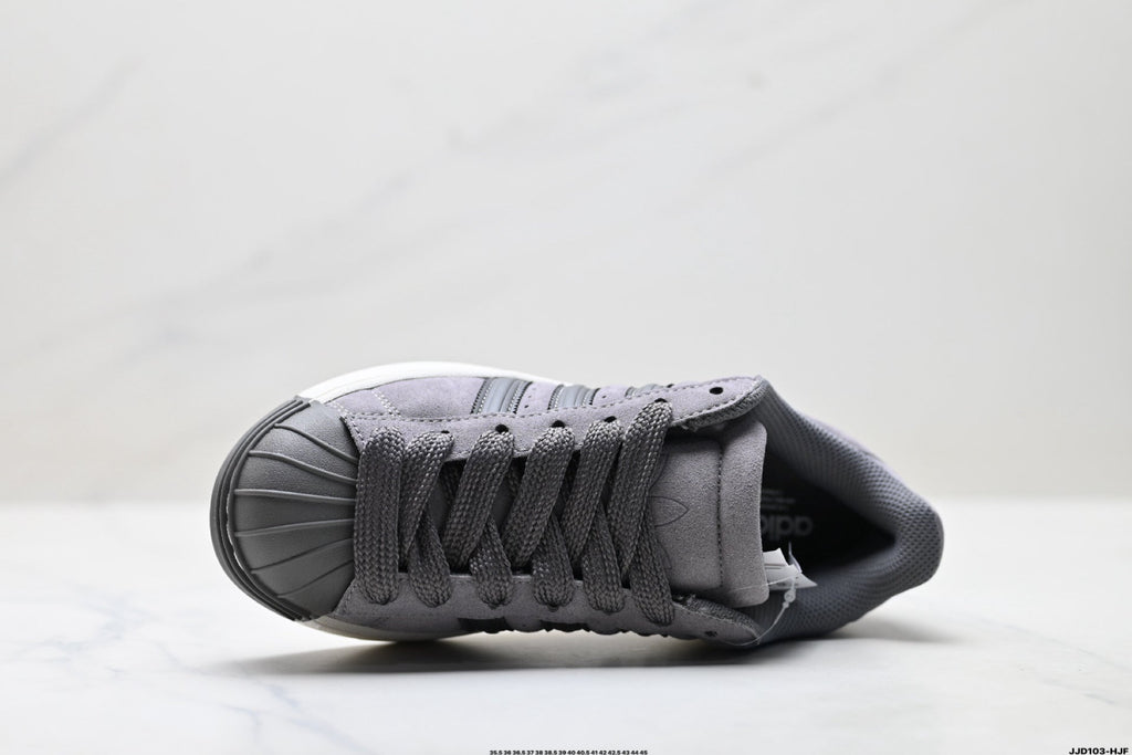 Adidas Originals Superstar Platform Grey Suede Sneakers