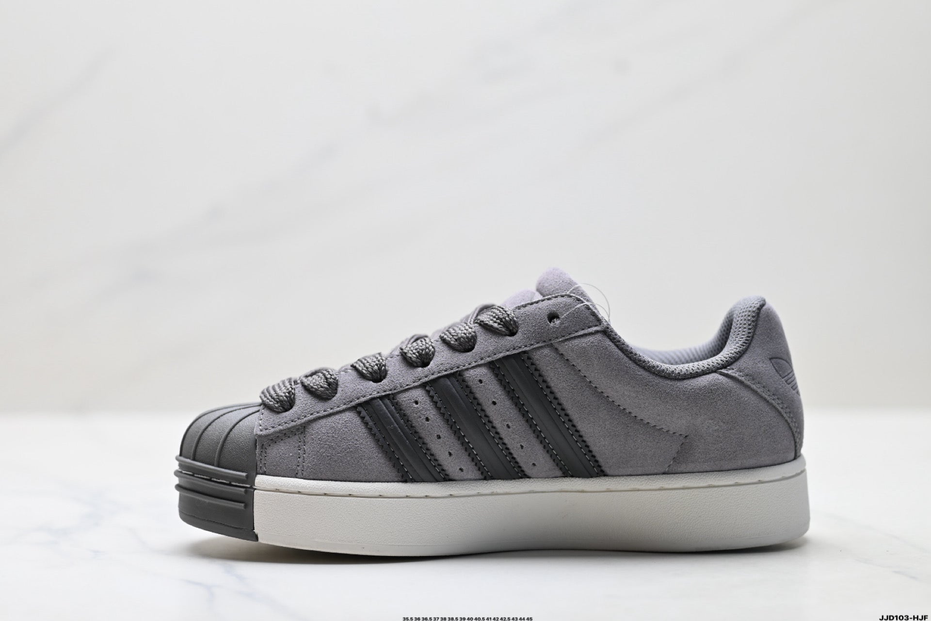 Adidas Originals Superstar Platform Grey Suede Sneakers