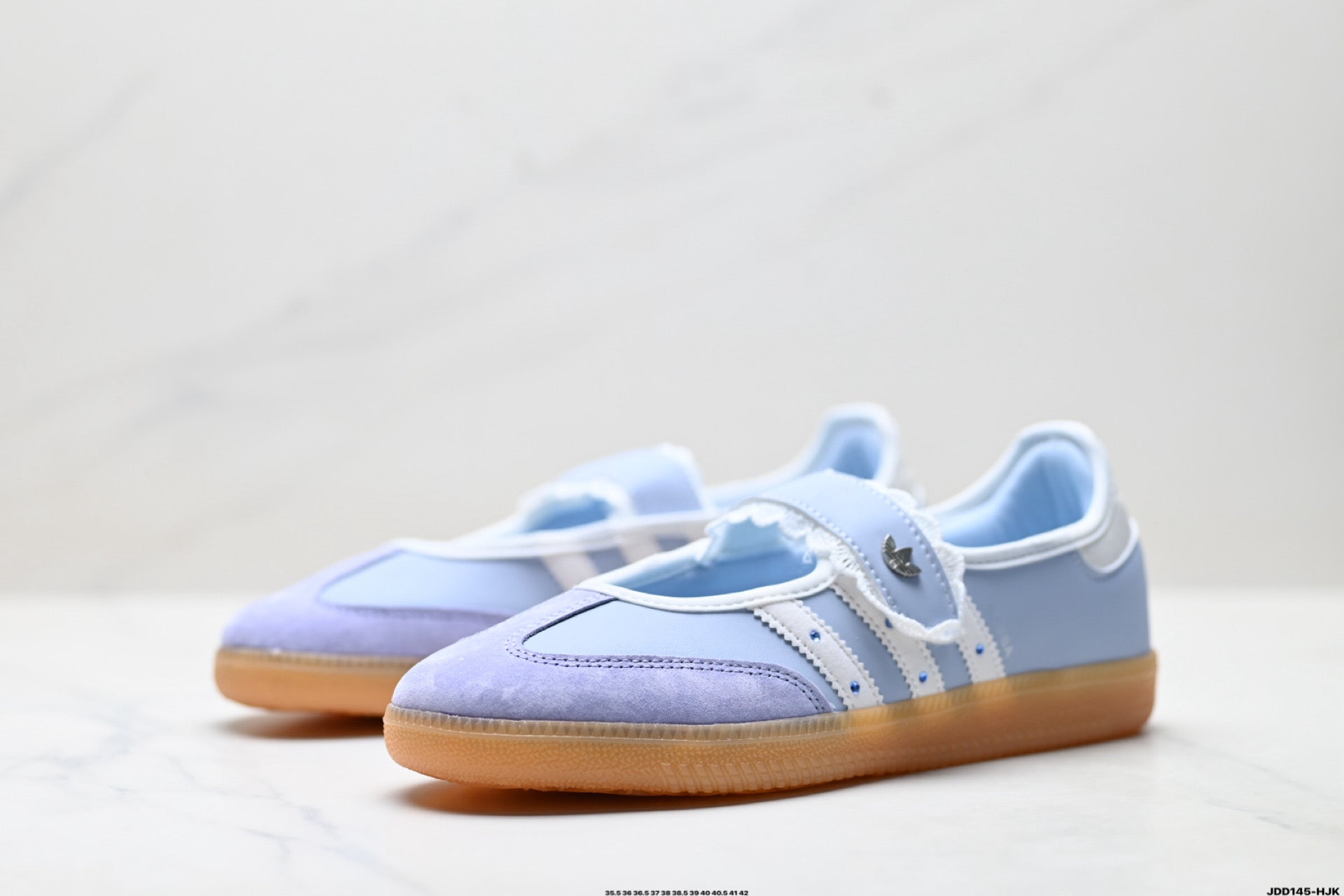 Adidas Samba Mary Jane Light Blue Leather Sneakers – Retro Ballet Shoes