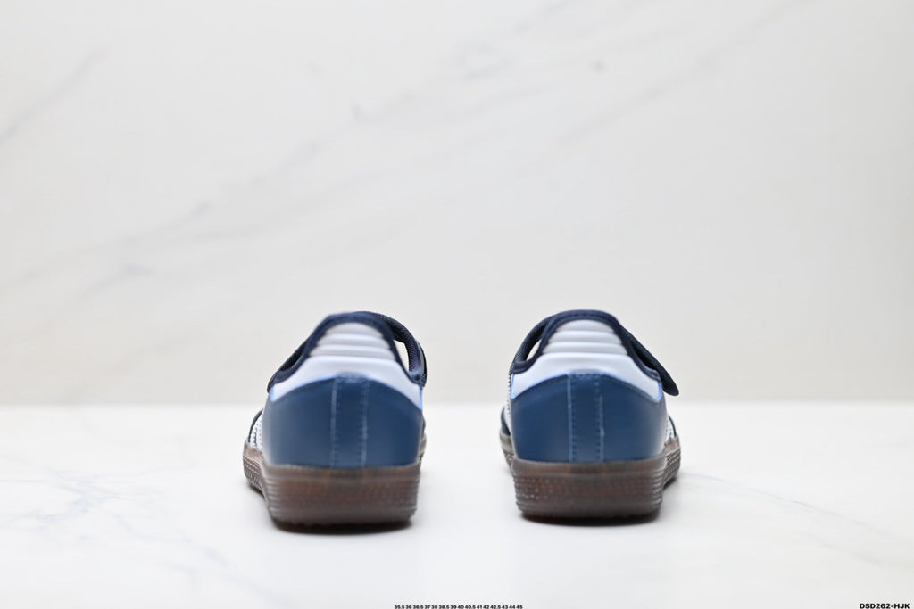 Adidas Samba Mary Jane Navy Leather Sneakers – Classic Gum Sole Ballet Shoes