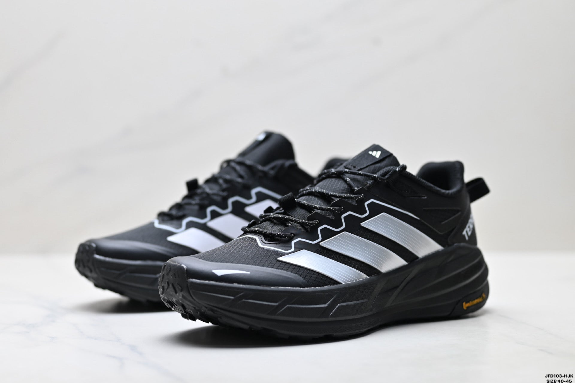 Adidas Waterproof Trail Running Shoes – Black White Outdoor Sneakers