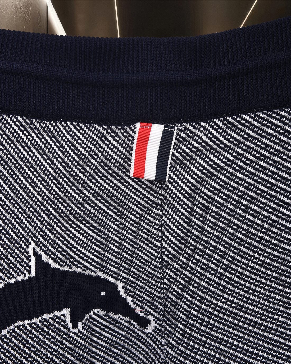 Thom Browne Style Four-Bar Stripe Knit Shorts - Image 7