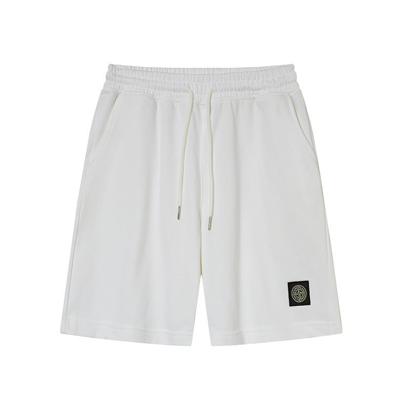 Stone Island Badge-Patch Drawstring Fleece Shorts