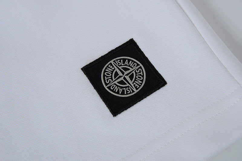 Stone Island Badge-Patch Drawstring Fleece Shorts