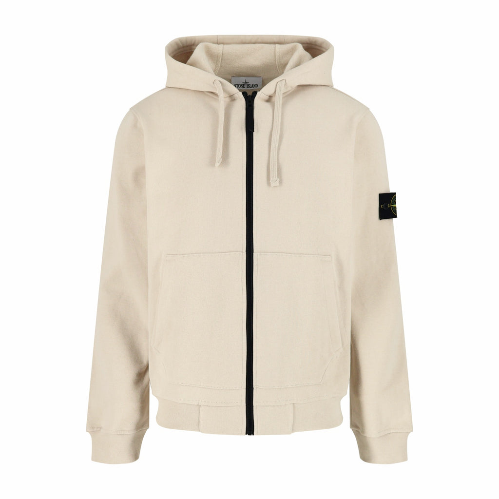Stone Island Badge-Cuff Zip-Up Hoodie