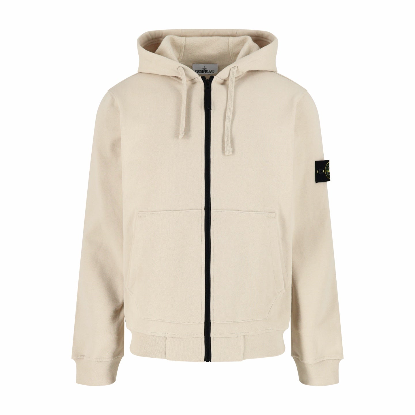 Stone Island Badge-Cuff Zip-Up Hoodie