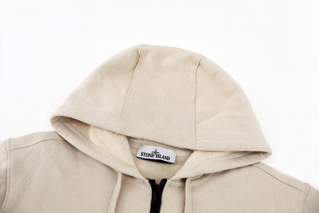 Stone Island Badge-Cuff Zip-Up Hoodie