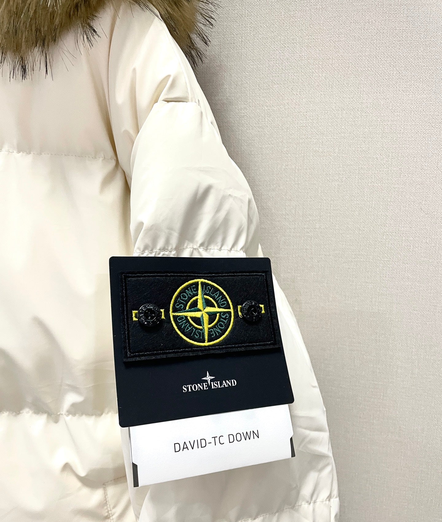 Stone Island PU Shell Detachable Fur-Collar Padded Jacket