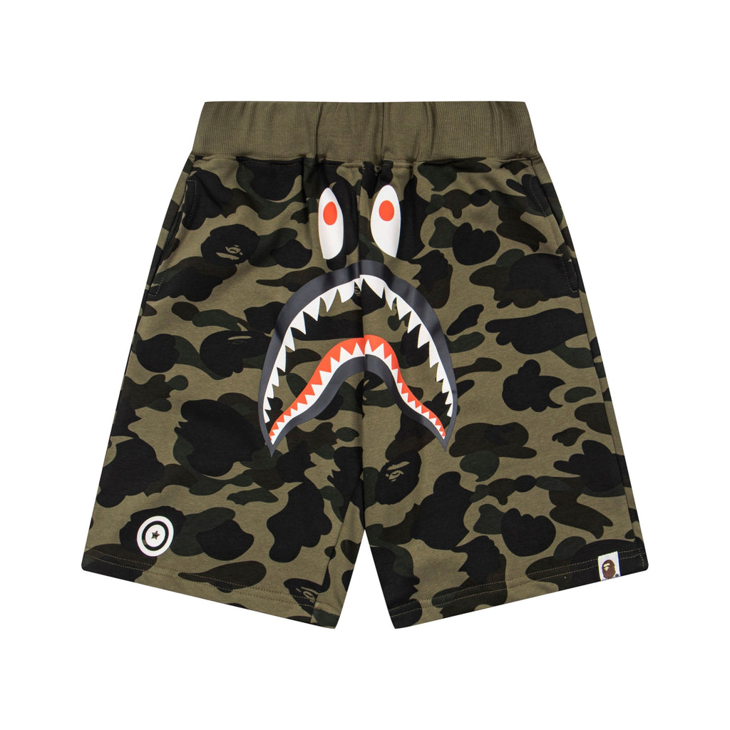 BAPE 1st Camo Shark Sweat Shorts – Green Camo