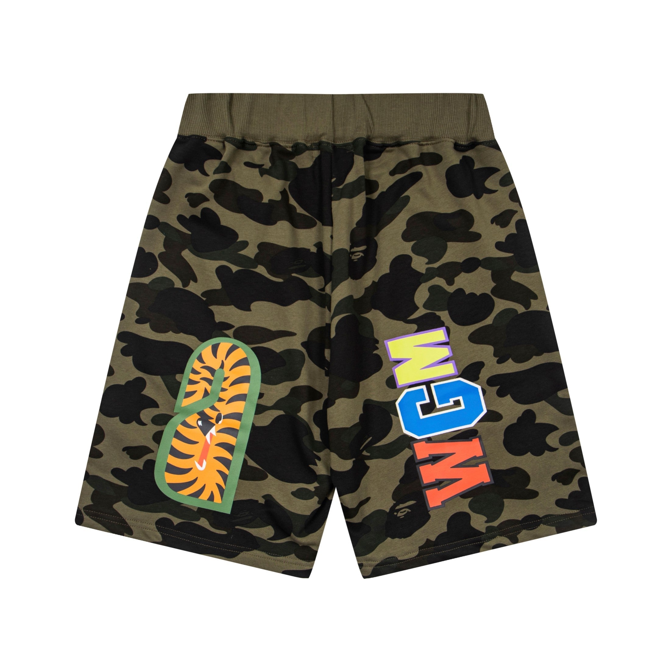 BAPE 1st Camo Shark Sweat Shorts – Green Camo