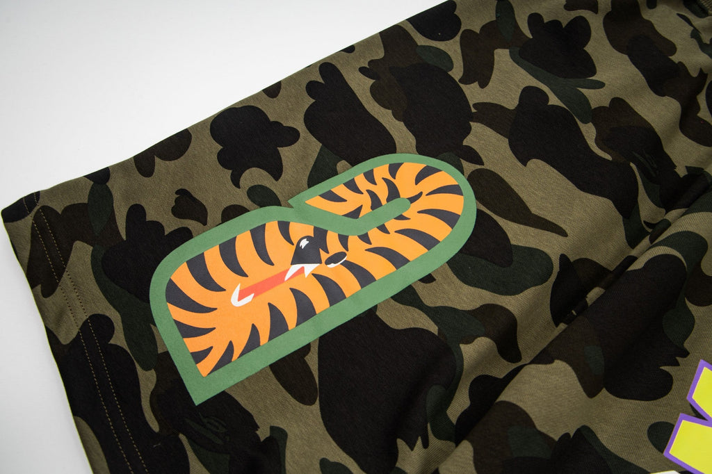 BAPE 1st Camo Shark Sweat Shorts – Green Camo