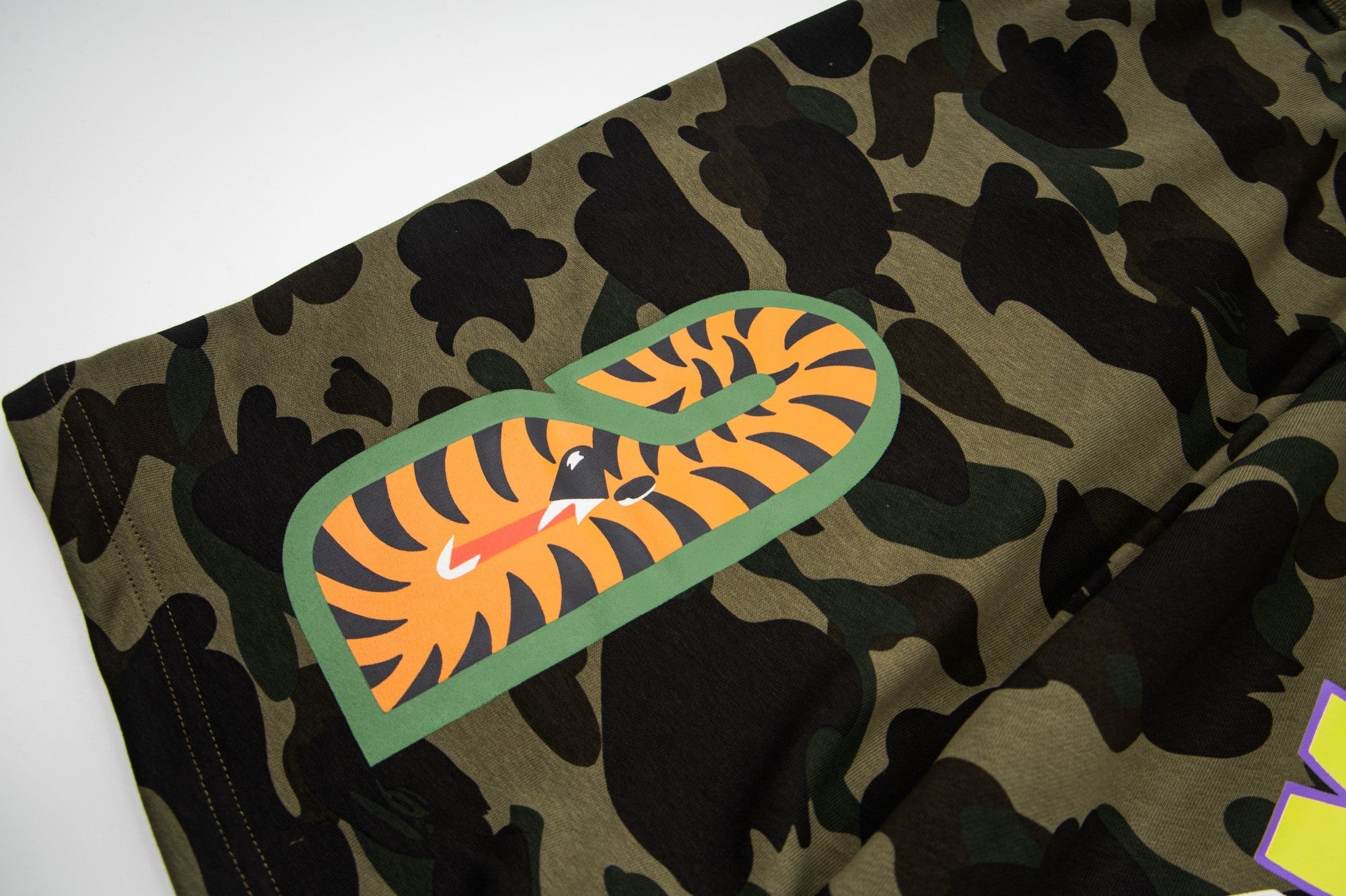 BAPE 1st Camo Shark Sweat Shorts – Green Camo