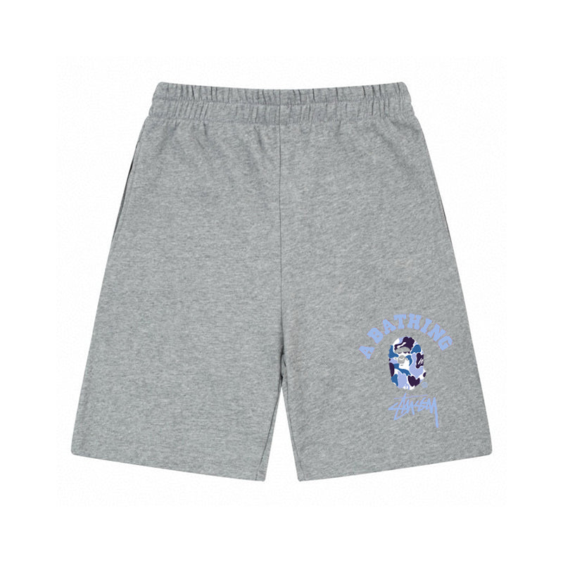 Stüssy x BAPE Camo Blue Graphic Shorts