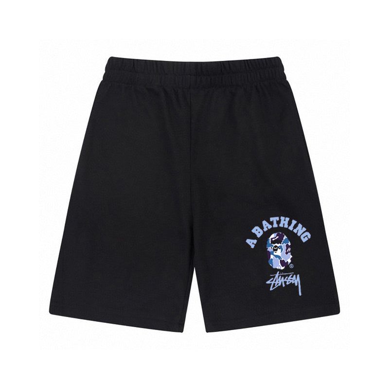 Stüssy x BAPE Camo Blue Graphic Shorts