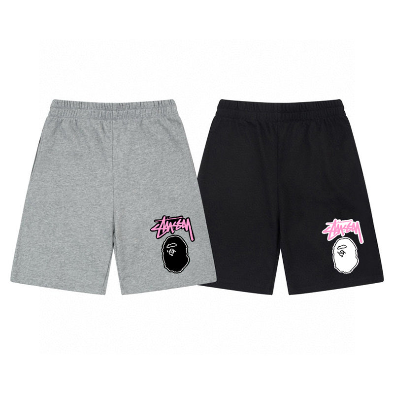 Stüssy x BAPE Ape Head Graphic Shorts