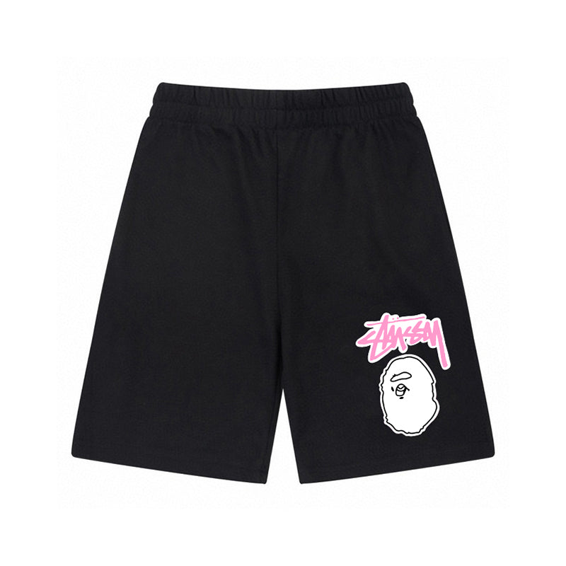 Stüssy x BAPE Ape Head Graphic Shorts