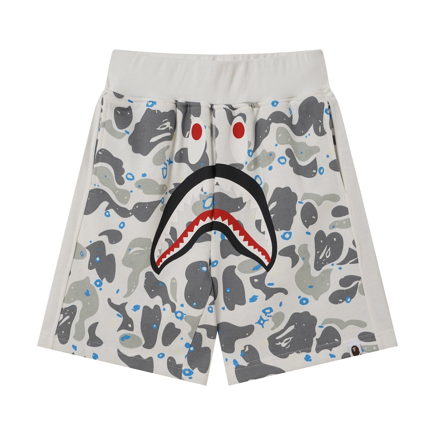 BAPE Shark Camo Sweat Shorts – White Camo