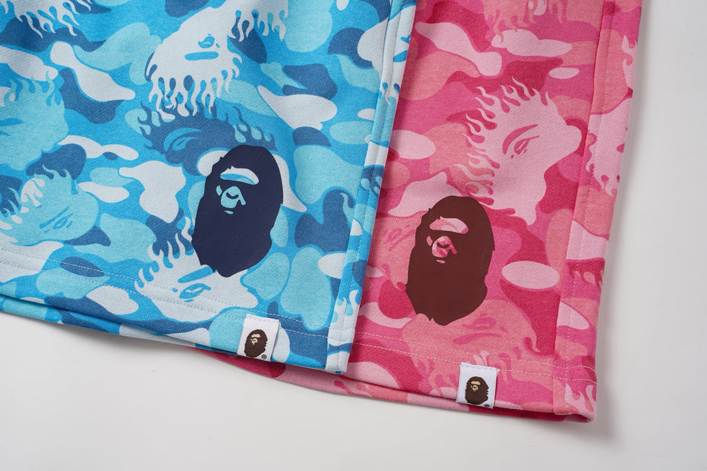 BAPE Camo Sweat Shorts – Blue & Pink