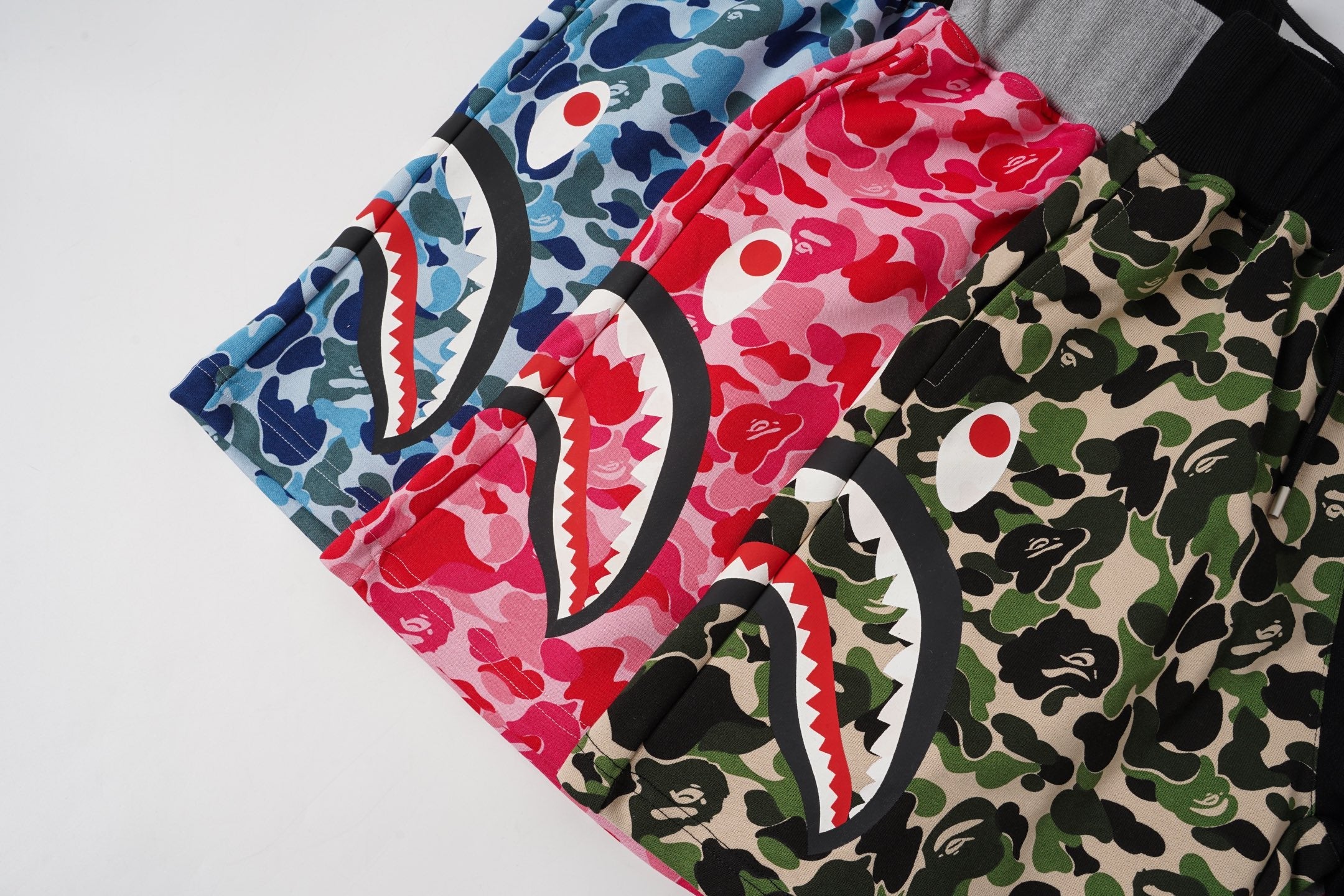 BAPE Shark Split Camo Sweat Shorts
