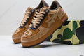 A BATHING APE BAPE STA “Pastel Color” Leather Low-Top Sneakers – Brown