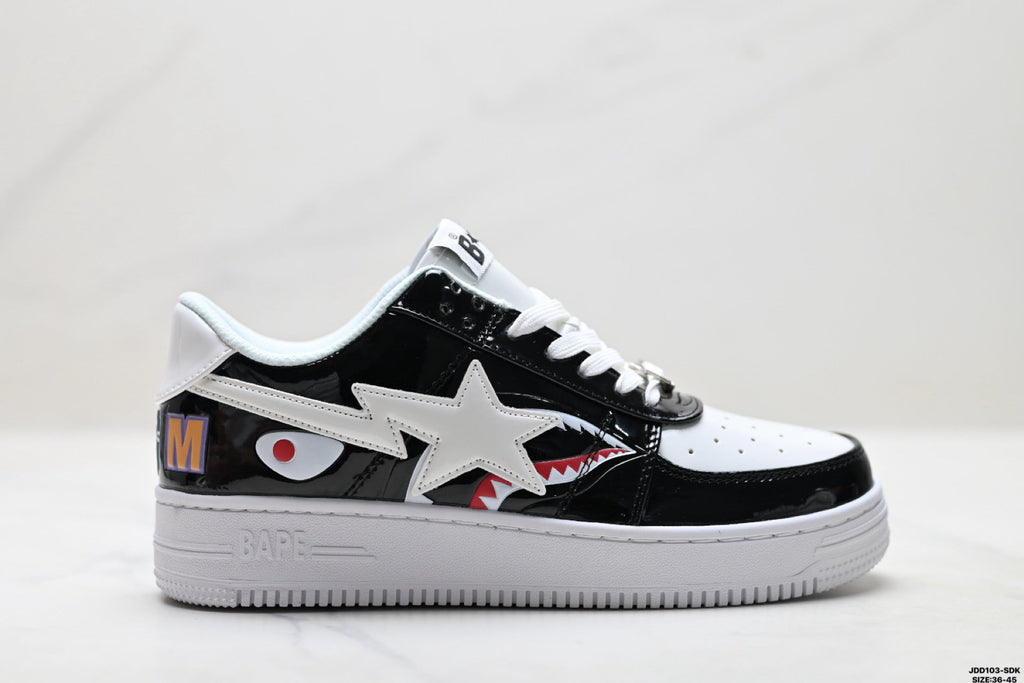 A Bathing Ape Bape Sta Low Color Block Shark Black