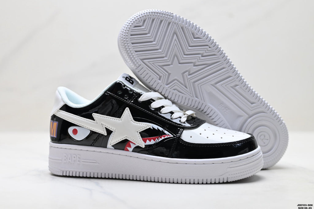 A Bathing Ape Bape Sta Low Color Block Shark Black