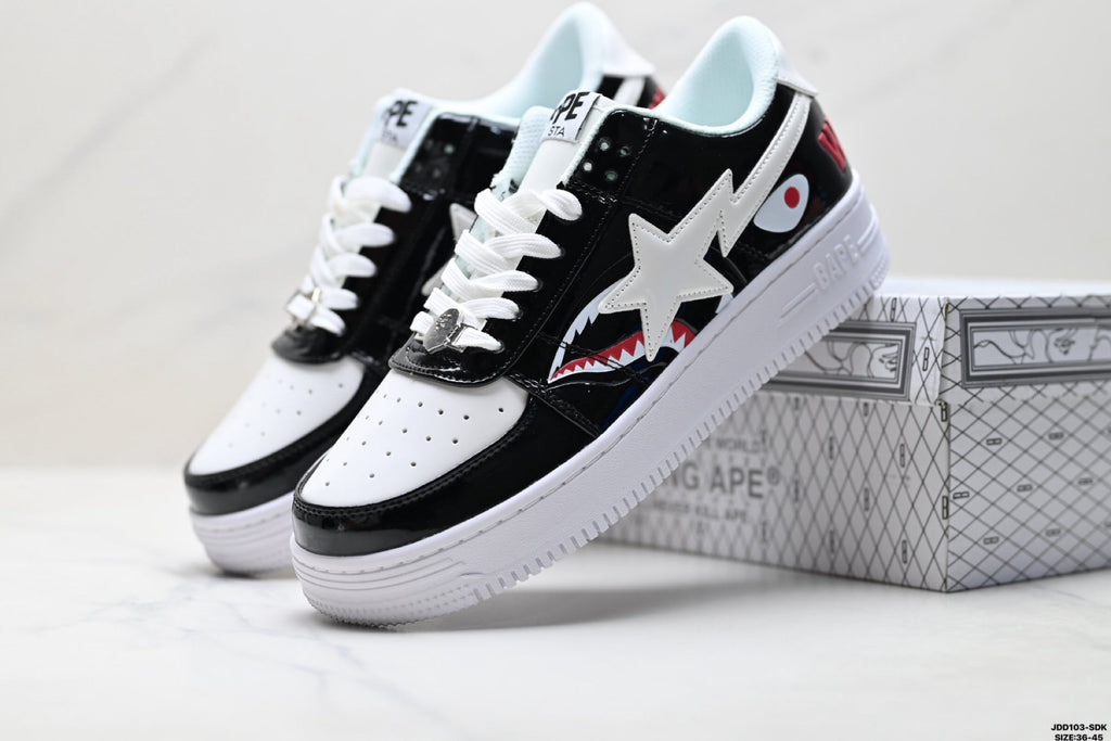 A Bathing Ape Bape Sta Low Color Block Shark Black