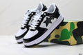 BAPE-Inspired Low-Top Streetwear Sneakers – Black / White
