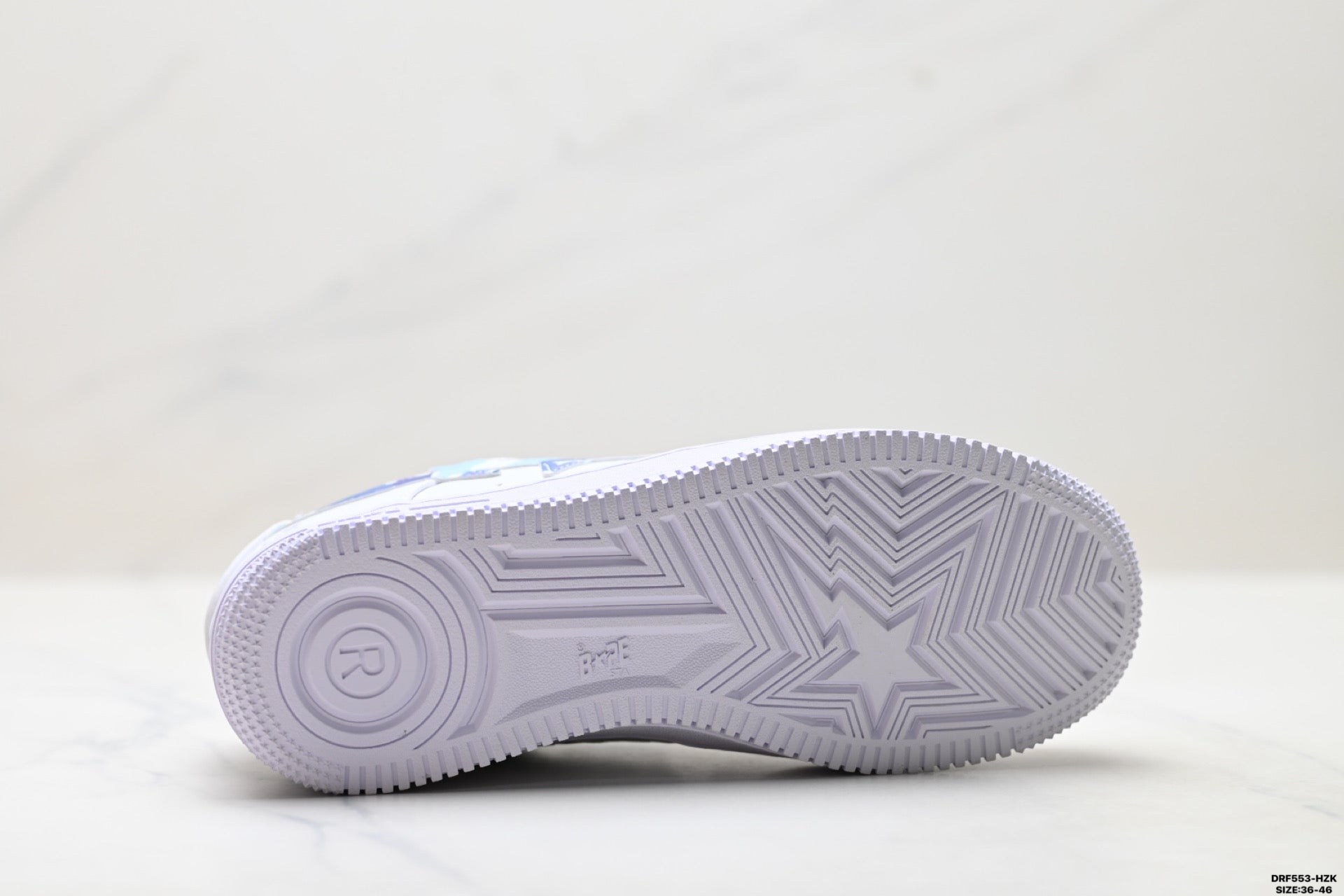 BAPE-Inspired Low-Top Streetwear Sneakers – White / Blue Camo