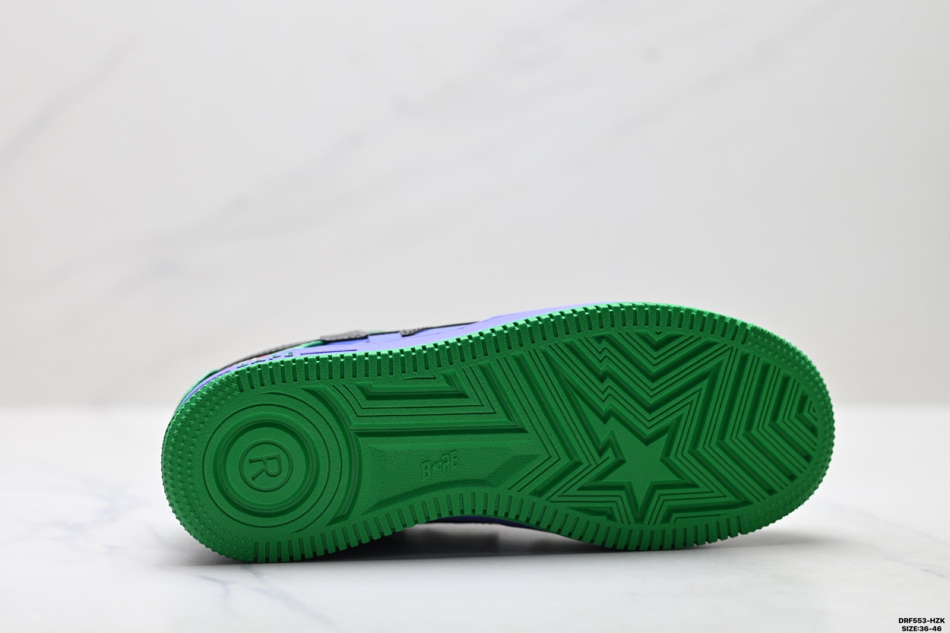 BAPE-Inspired Low-Top Streetwear Sneakers – Green / Purple