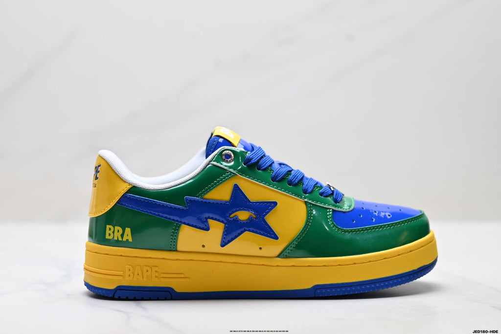 A BATHING APE BAPE STA “Pastel Color” Leather Low-Top Sneakers