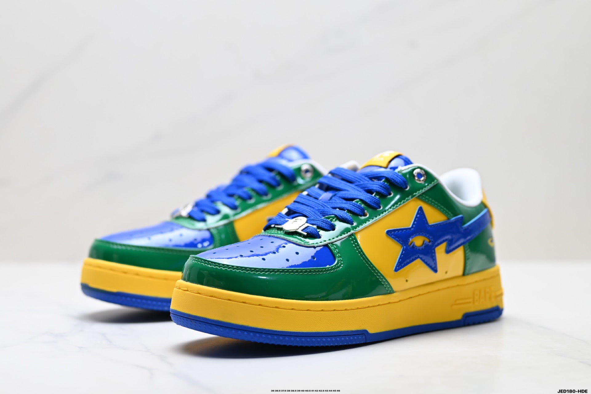 A BATHING APE BAPE STA “Pastel Color” Leather Low-Top Sneakers