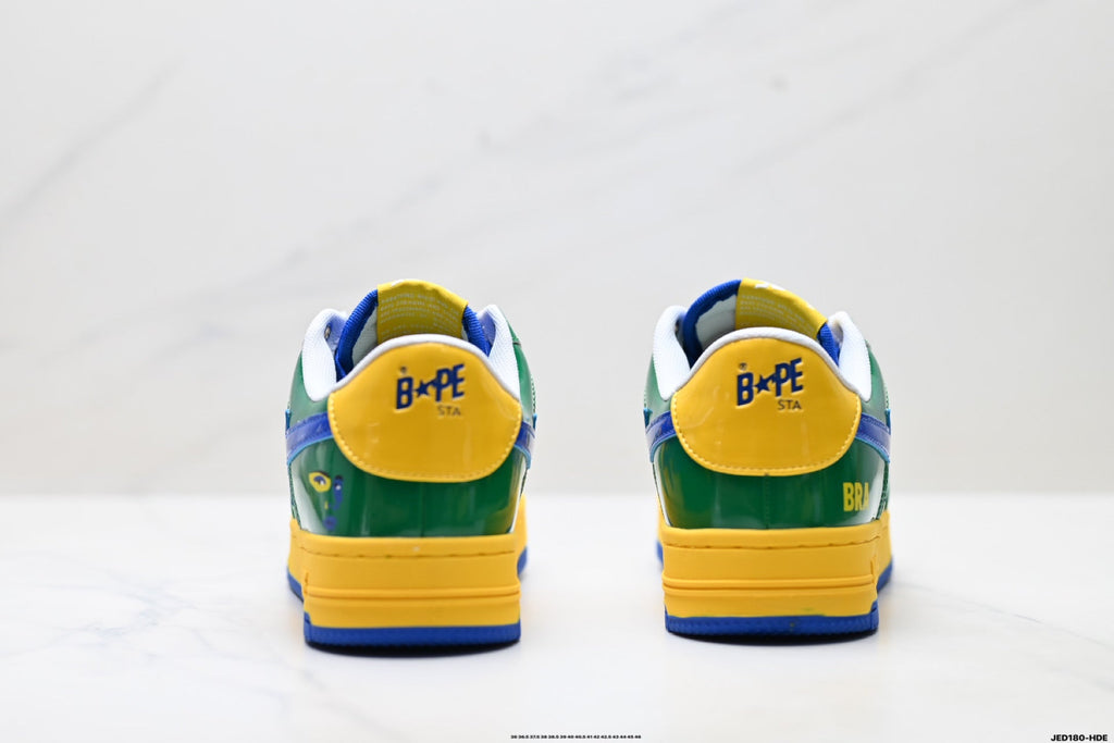 A BATHING APE BAPE STA “Pastel Color” Leather Low-Top Sneakers