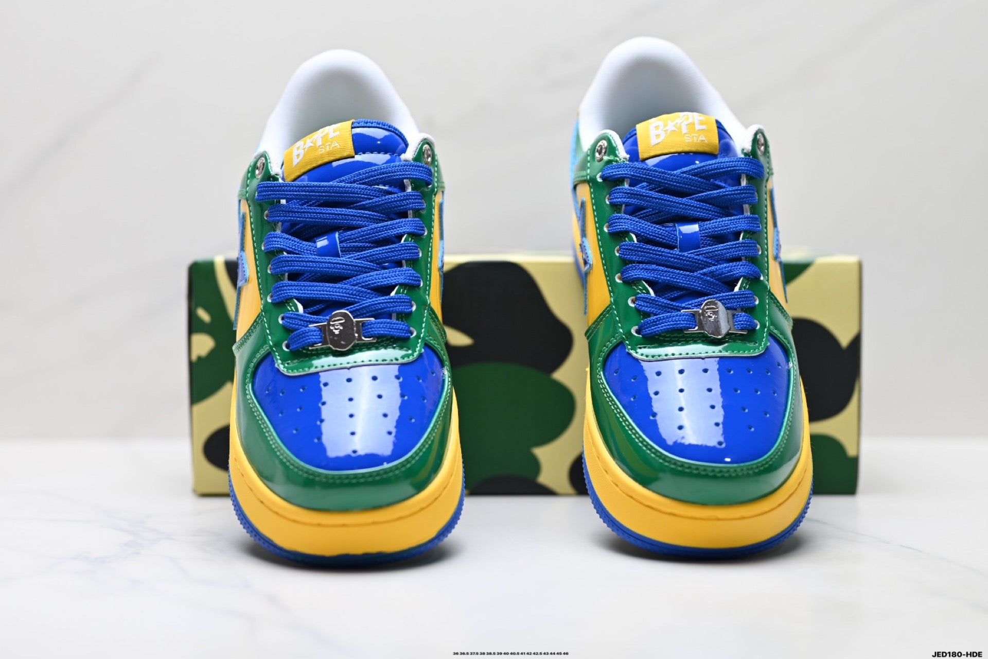 A BATHING APE BAPE STA “Pastel Color” Leather Low-Top Sneakers