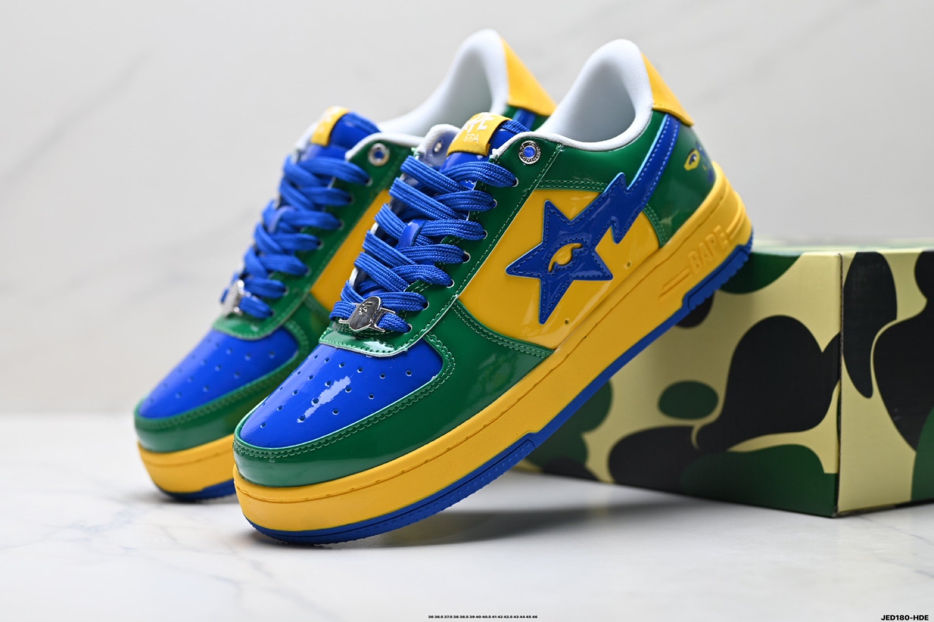 A BATHING APE BAPE STA “Pastel Color” Leather Low-Top Sneakers