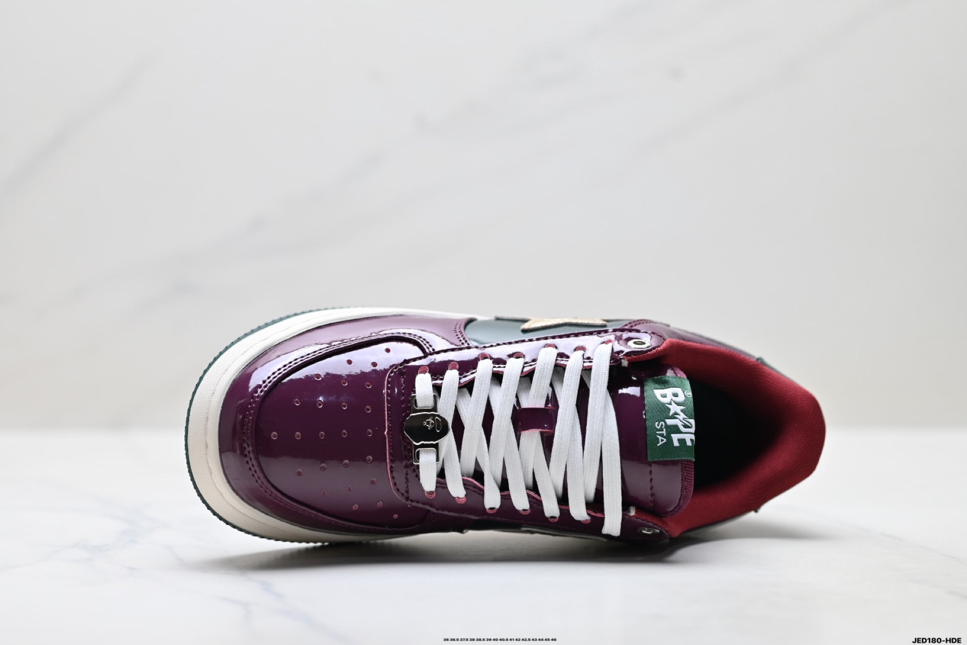 BAPE STA Low-Top Sneakers – Burgundy/Green