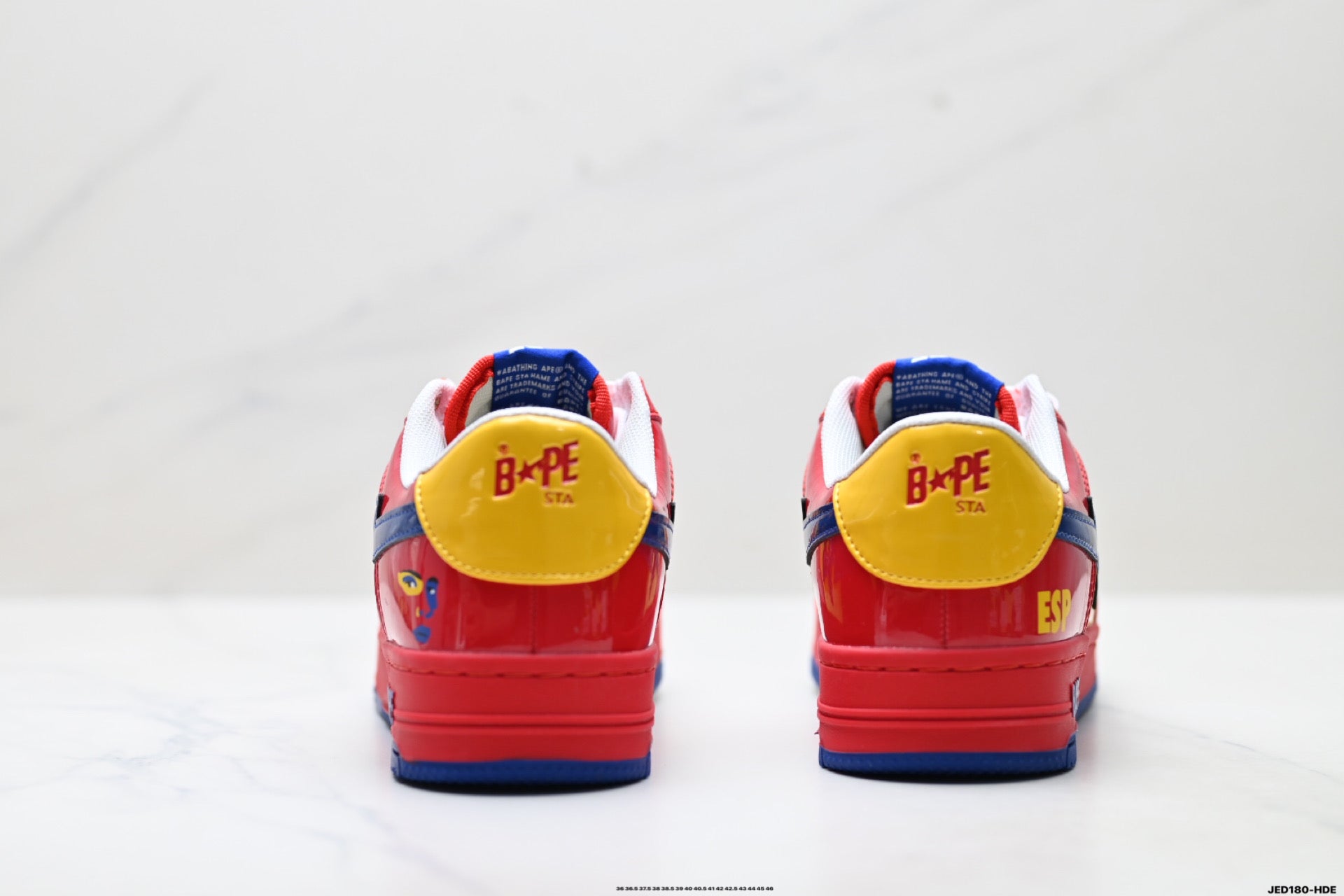 BAPE STA Low-Top Sneakers – Red/Yellow/Blue