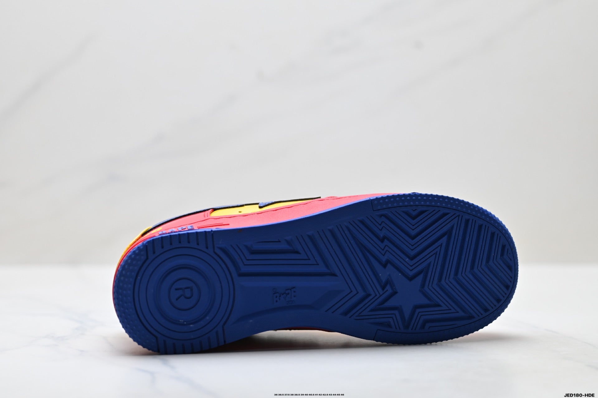 BAPE STA Low-Top Sneakers – Red/Yellow/Blue