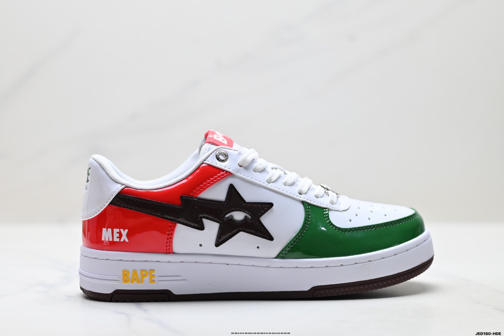 BAPE STA Low-Top Sneakers – Red/Green/White