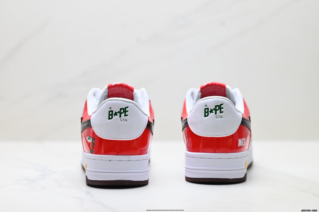 BAPE STA Low-Top Sneakers – Red/Green/White