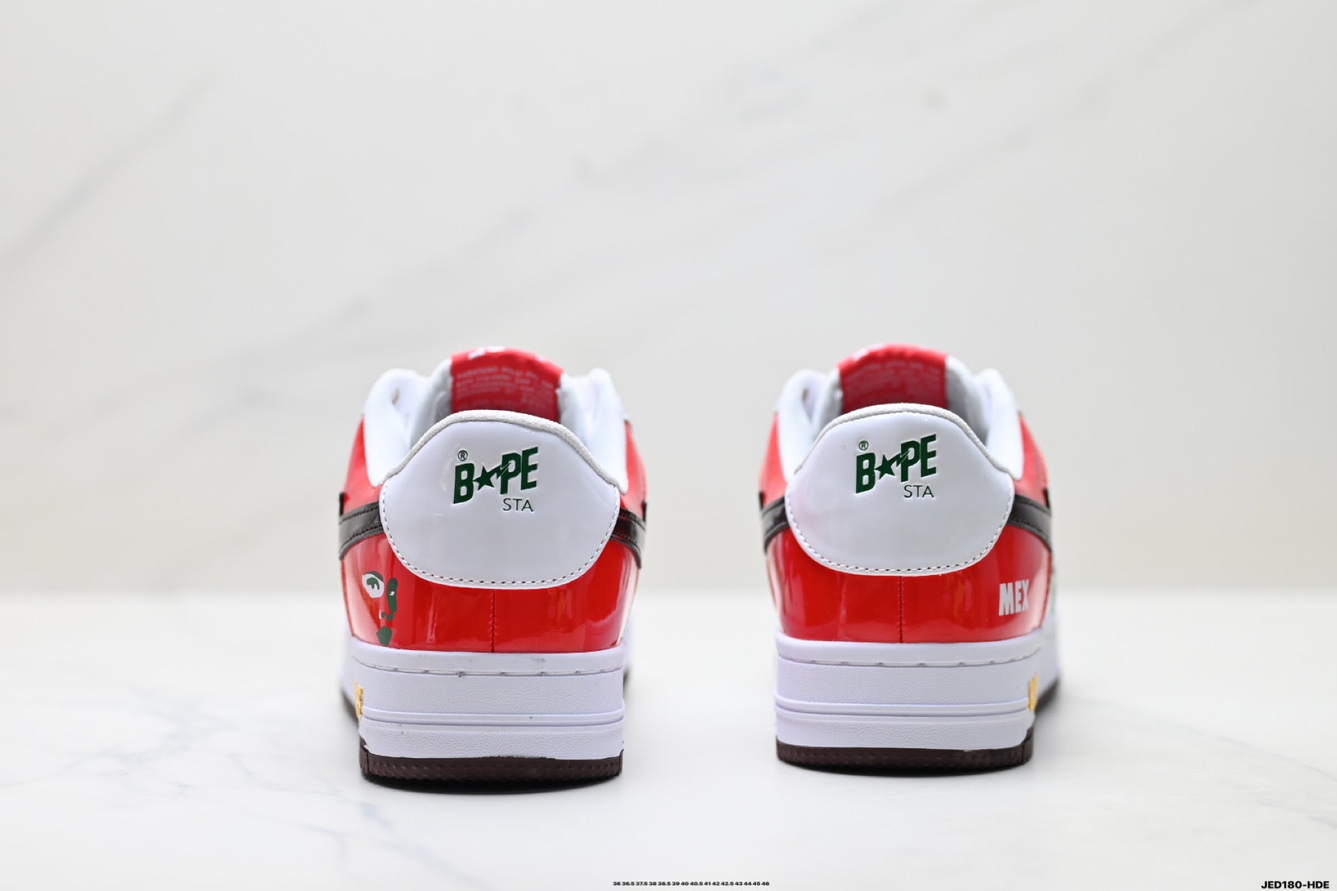 BAPE STA Low-Top Sneakers – Red/Green/White