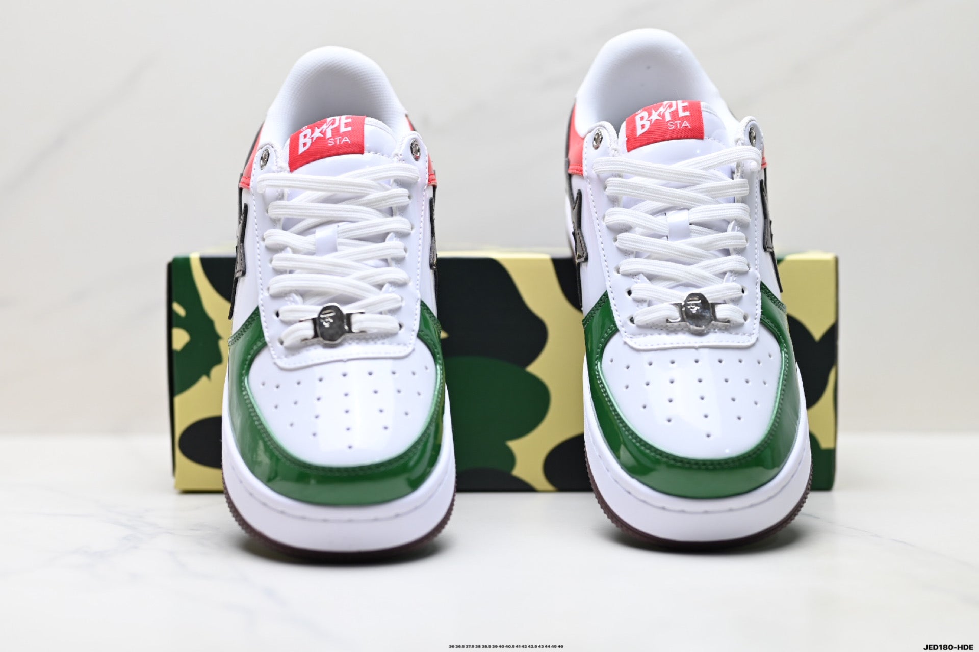 BAPE STA Low-Top Sneakers – Red/Green/White