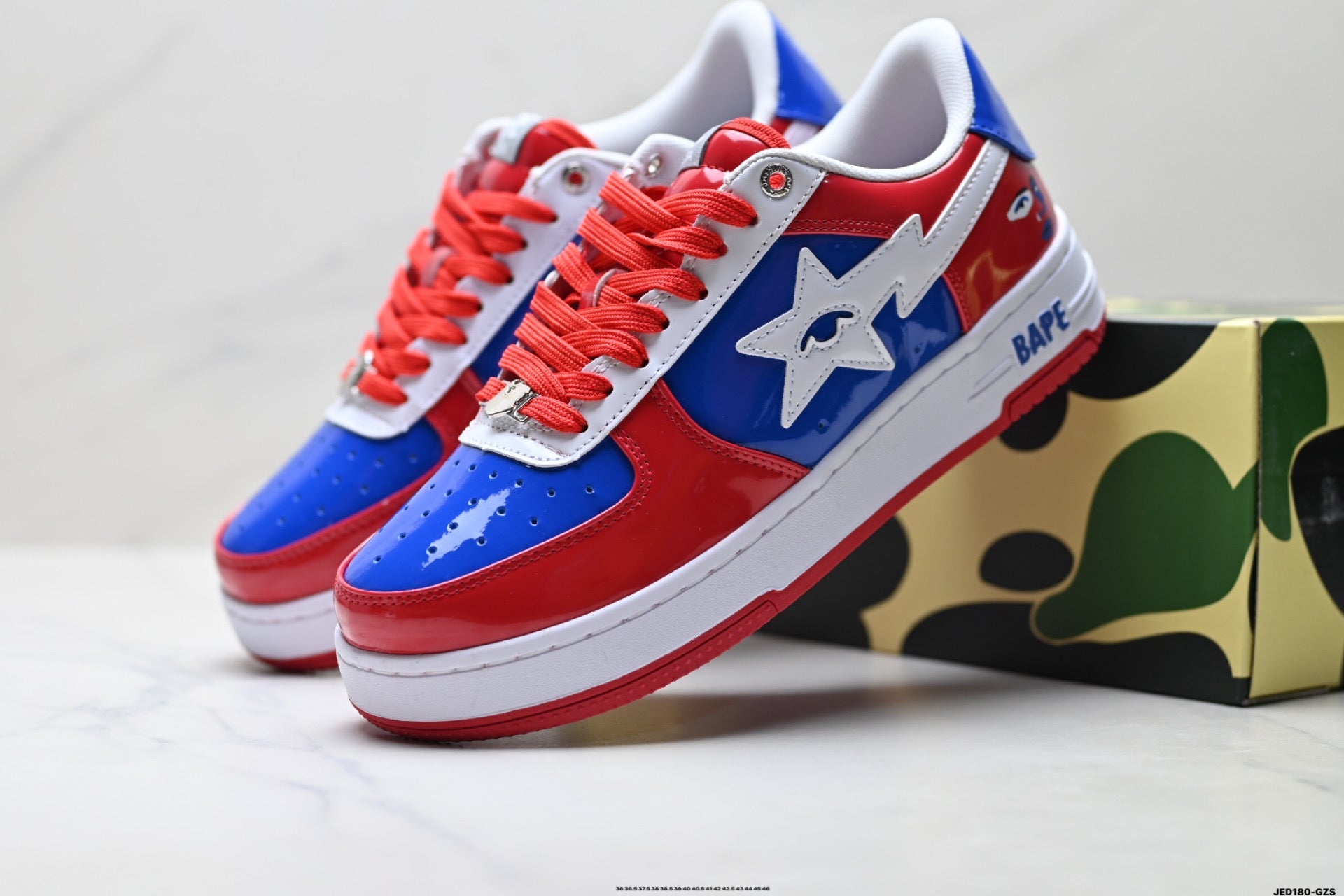 BAPE STA Low-Top Sneakers – Red/Blue