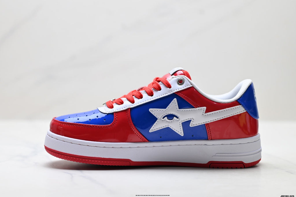 BAPE STA Low-Top Sneakers – Red/Blue